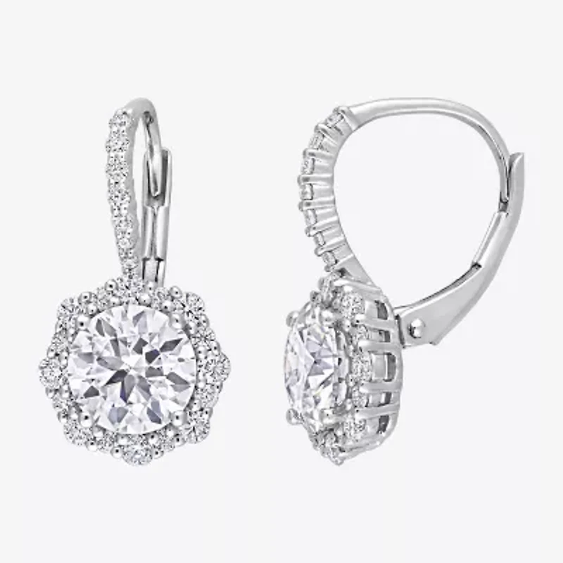 Womens 3 1/6 Ct. T.W. Lab Created White Moissanite Sterling Silver Drop Earrings