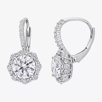 Womens 3 1/6 Ct. T.W. Lab Created White Moissanite Sterling Silver Drop Earrings