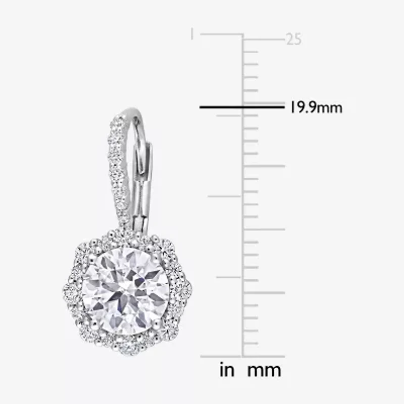 Womens 3 1/6 Ct. T.W. Lab Created White Moissanite Sterling Silver Drop Earrings