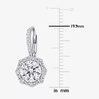 Womens 3 1/6 Ct. T.W. Lab Created White Moissanite Sterling Silver Drop Earrings