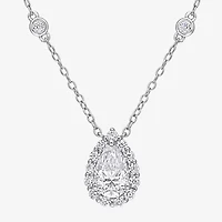 Womens 1 1/2 CT. T.W. Lab Created White Moissanite Sterling Silver 18 Inch Pendant Necklace