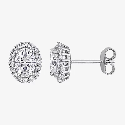 2 1/3 CT. T.W. Lab Created White Moissanite Sterling Silver 9.8mm Stud Earrings