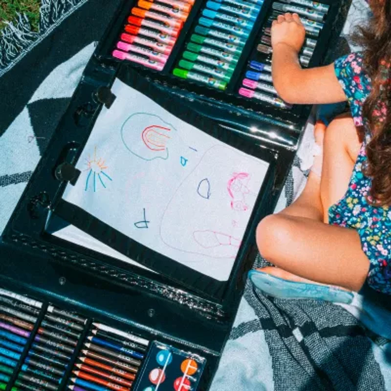 Art 101 Budding Artist Pop-Up Easel 150 Piece Doodle and Color Art Set