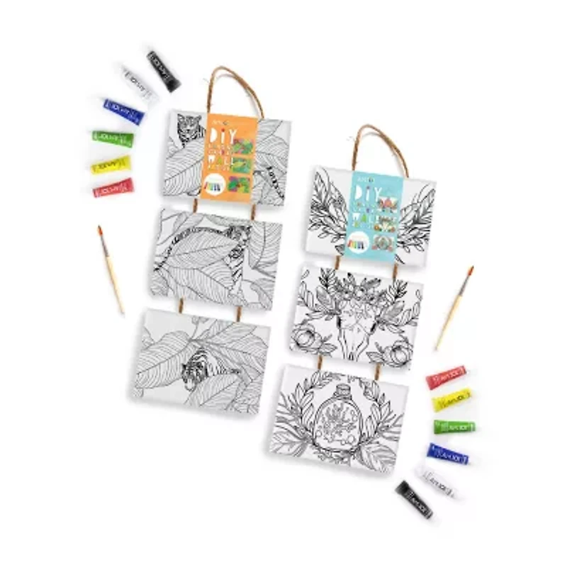 Art 101 Gallery Hanging Canvas Wall Art Set Including Two Designs With Acrylic Paint
