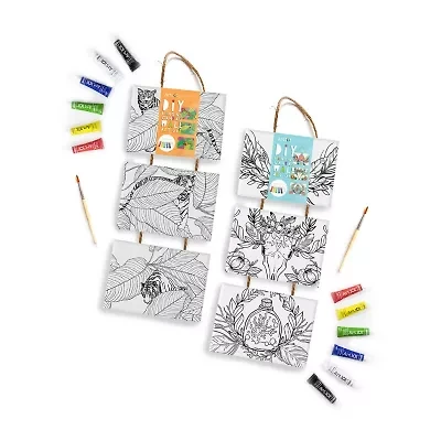 Art 101 Gallery Hanging Canvas Wall Art Set Including Two Designs With Acrylic Paint