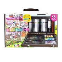 Art 101 Multimedia Illustration 85 Piece Wood Art Set Featuring Illy Markers