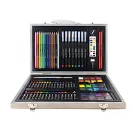 Art 101 Watercolor, Draw, and Sketch 88 Piece Art Set in a Wood Carrying Case