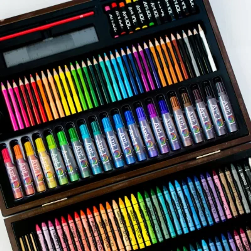 Art 101 Creativity Art Set with 173 Pieces in a Wood Carrying Case