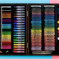 Art 101 Creativity Art Set with 173 Pieces in a Wood Carrying Case