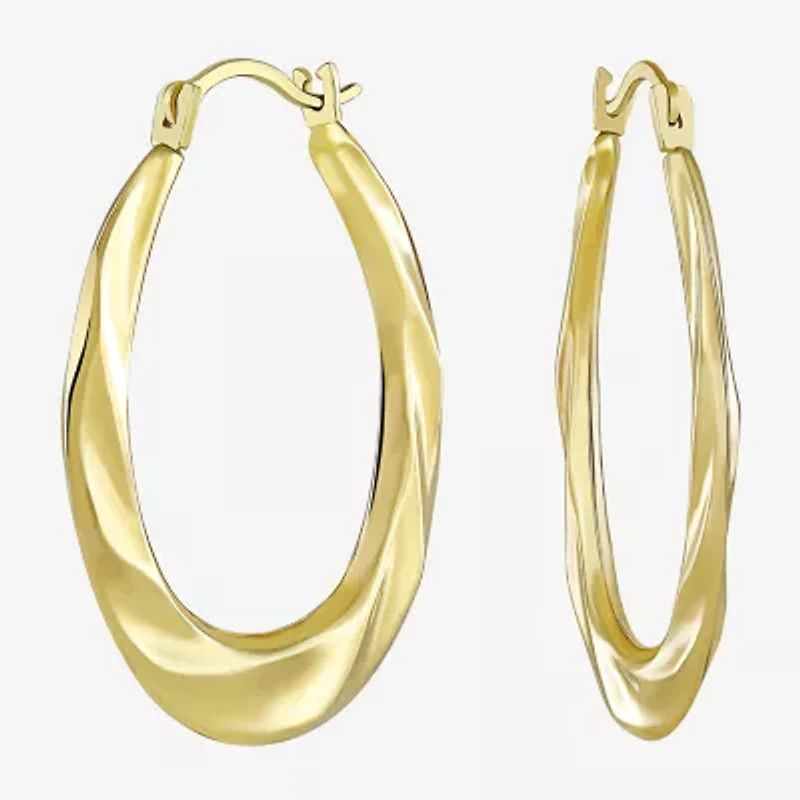Womens 10K Gold 22mm Round Hoop Earrings