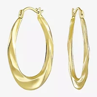 Womens 10K Gold 22mm Round Hoop Earrings