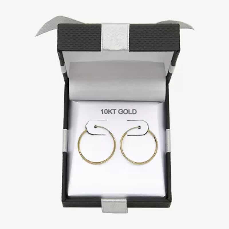 Womens 10K Gold 20mm Round Hoop Earrings