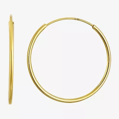Womens 10K Gold 20mm Round Hoop Earrings