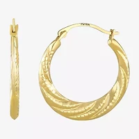 Croissant Womens 10K Gold 21.1mm Round Hoop Earrings