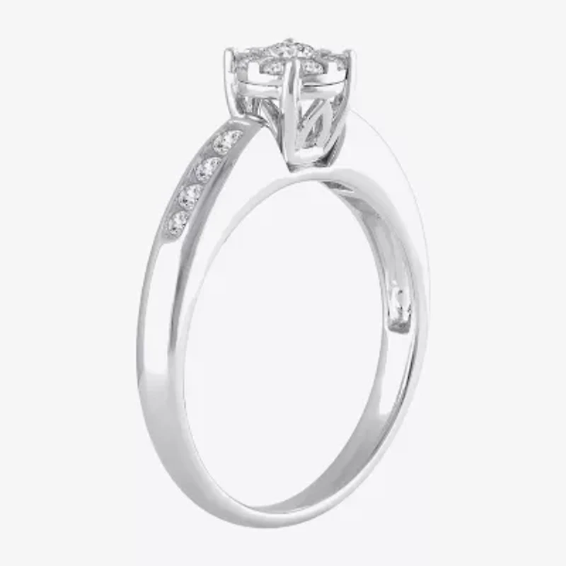 Round 1/2 CT.T.W. Natural Diamond Side Stone Bridal Set 10K or 14K Gold