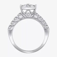 Womens 2 CT. T.W. Natural White Diamond 14K Gold Round Halo Bridal Set