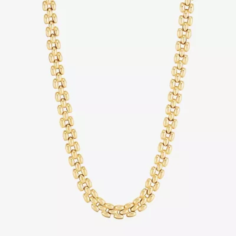 Womens 14K Gold Inch Link Necklace
