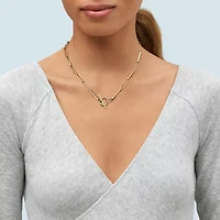 Womens 14K Gold Inch Link Necklace