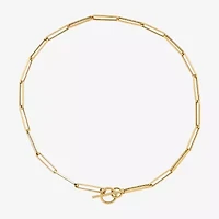 Womens 14K Gold Inch Link Necklace