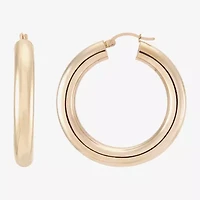 Womens 14K Gold 40mm Round Hoop Earrings