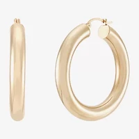 Womens 14K Gold 40mm Round Hoop Earrings