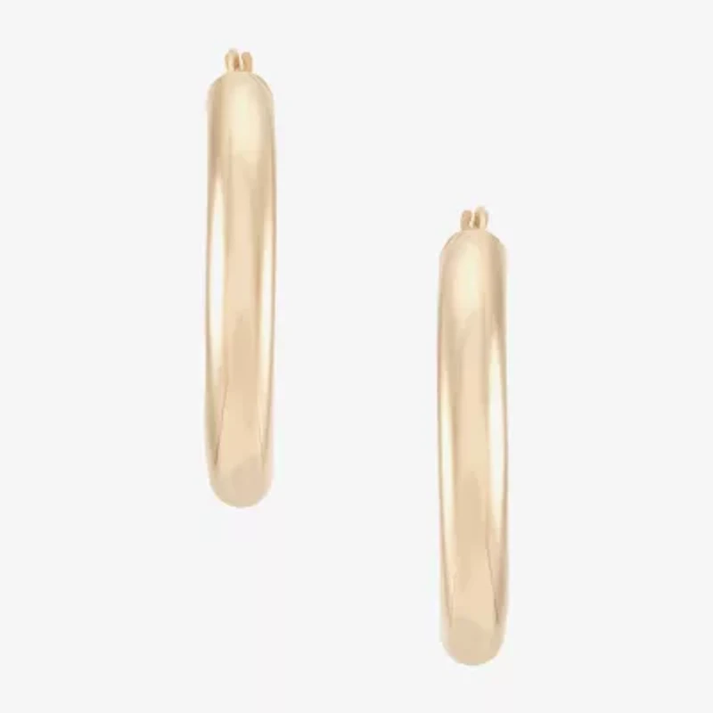 Womens 14K Gold 40mm Round Hoop Earrings