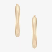 Womens 14K Gold 40mm Round Hoop Earrings