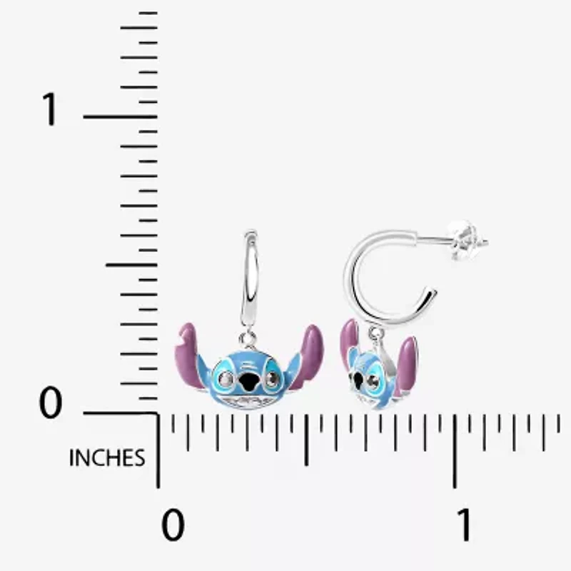 Disney Collection Girls Sterling Silver 16.1mm Lilo & Stitch Hoop Earrings