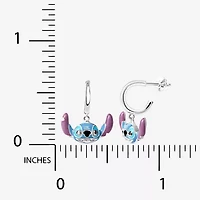 Disney Collection Girls Sterling Silver 16.1mm Lilo & Stitch Hoop Earrings