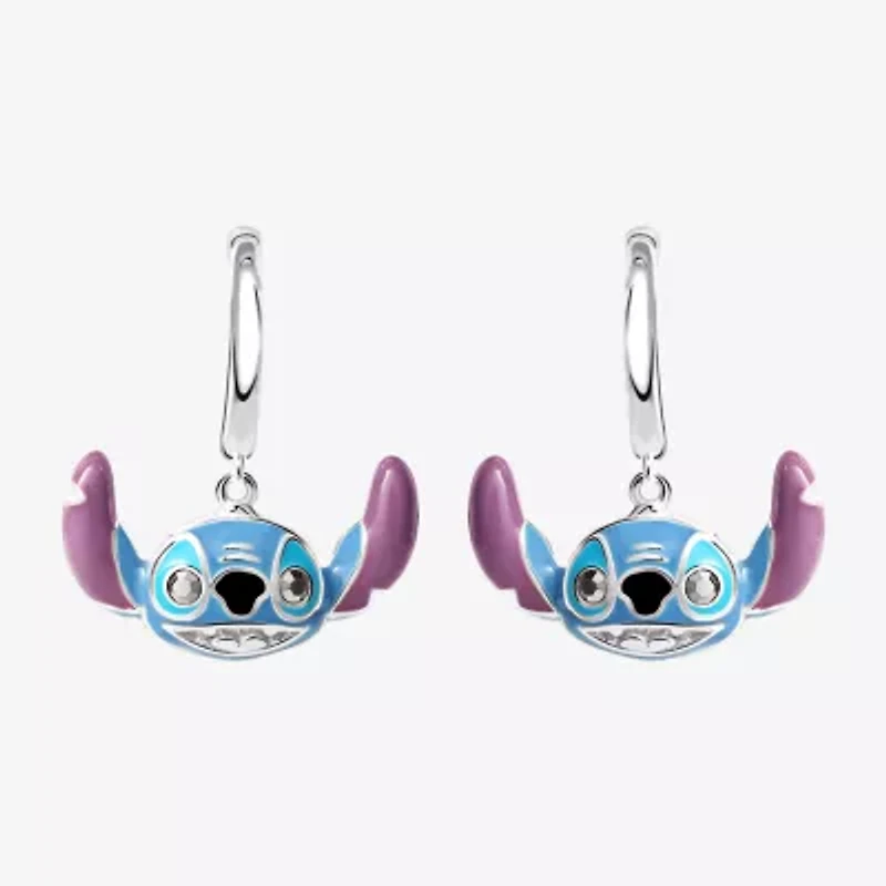 Disney Collection Girls Sterling Silver 16.1mm Lilo & Stitch Hoop Earrings