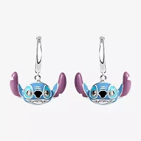 Disney Collection Girls Sterling Silver 16.1mm Lilo & Stitch Hoop Earrings
