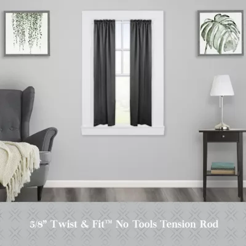 Kenney Easy Install Collection™ Fast Fit™ No Tools Nicholas 2-Pack 5/8 IN Tension Curtain Rod