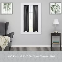 Kenney Easy Install Collection™ Fast Fit™ No Tools Nicholas 2-Pack 5/8 IN Tension Curtain Rod