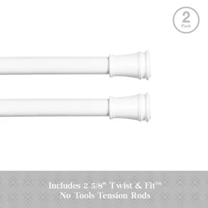Kenney Easy Install Collection™ Fast Fit™ No Tools Rogers 2-Pack 5/8 Tension Curtain Rod