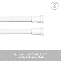 Kenney Easy Install Collection™ Fast Fit™ No Tools Rogers 2-Pack 5/8 Tension Curtain Rod