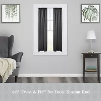 Kenney Easy Install Collection™ Fast Fit™ No Tools Rogers 2-Pack 5/8 Tension Curtain Rod