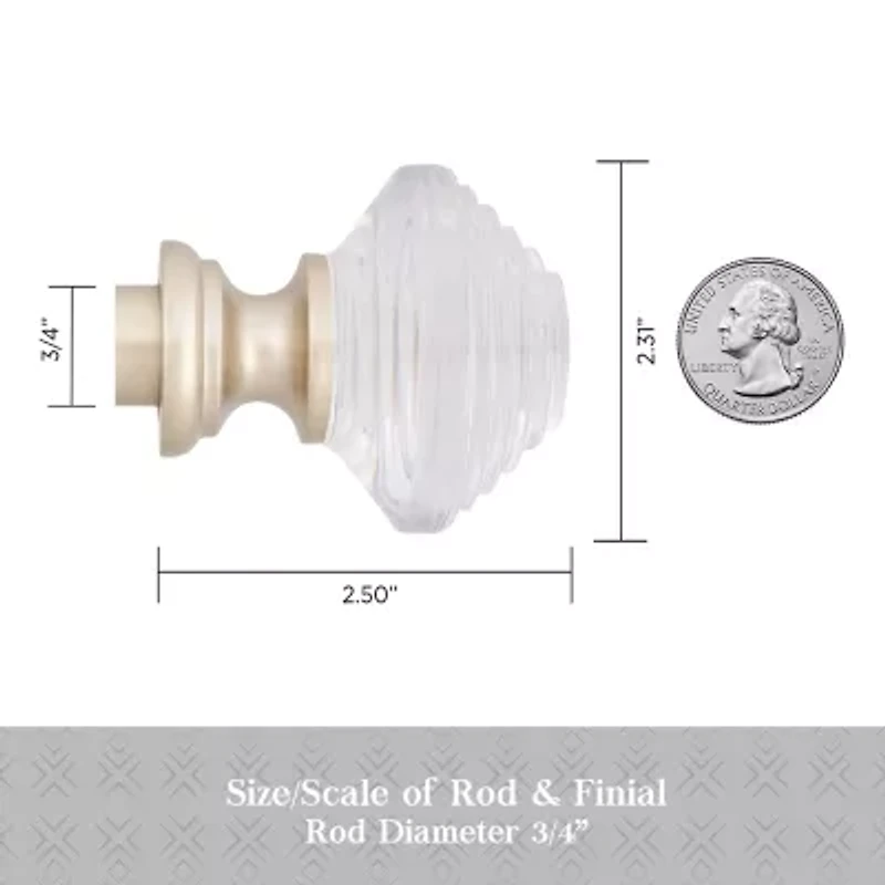 Kenney Designer Collection™ Selah Acrylic Knob 3/4 Adjustable Curtain Rod