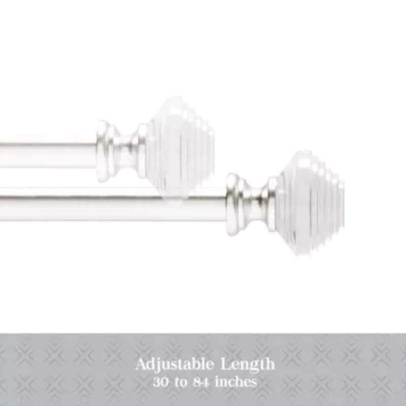 Kenney Designer Collection™  Selah Acrylic Knob 3/4 IN Adjustable Curtain Rod