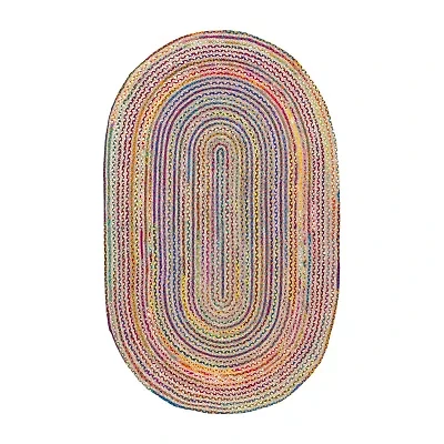nuLoom Aleen Braided Cotton Jute Indoor Oval Area Rug