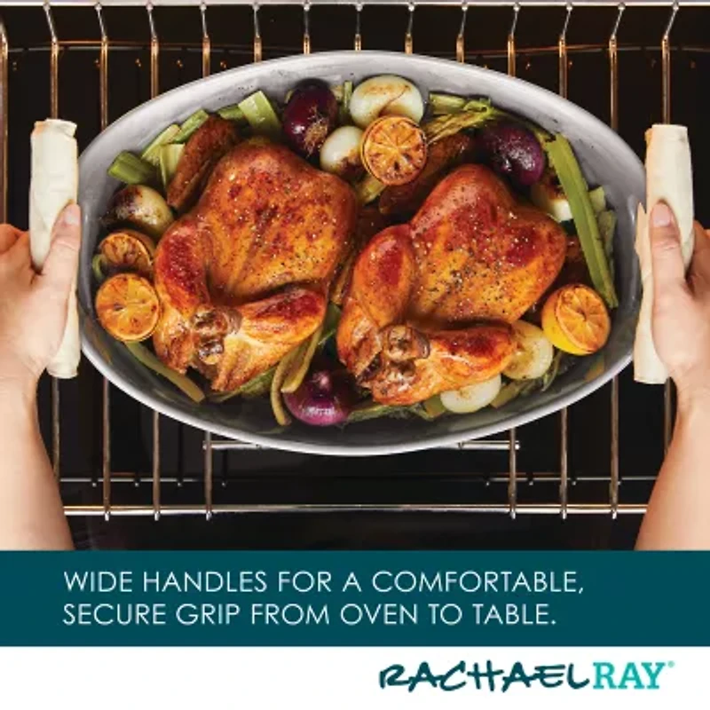 Rachael Ray Stoneware Bubble and Brown 4.5-qt. Oval Baker