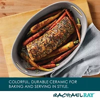 Rachael Ray Stoneware Bubble and Brown 4.5-qt. Oval Baker