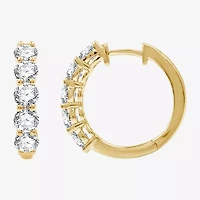 2 CT.T.W.Certified (H-I / I1) Lab Grown Diamond 10K or 14K White or Yellow Gold 19mm Hoop Earrings
