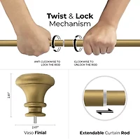 Deco Window Trumpet 1 Adjustable Curtain Rod