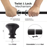 Deco Window Trumpet 1 IN Adjustable Curtain Rod