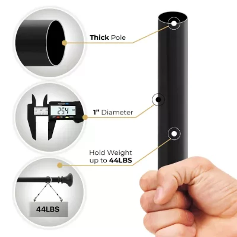 Deco Window Trumpet 1 IN Adjustable Curtain Rod