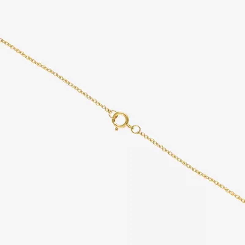 Womens Diamond Accent Lab Created Gemstone 14K Gold Cushion Pendant Necklace