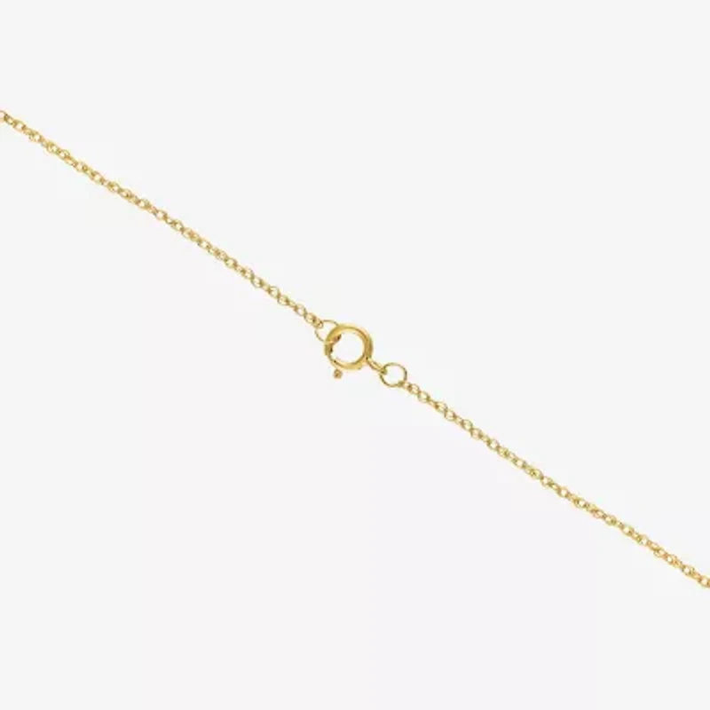 Womens Diamond Accent Lab Created Gemstone 14K Gold Cushion Pendant Necklace