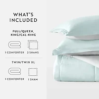 Casual Comfort Solid Reversible Lightweight Down Alternative Comforter Set