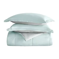 Casual Comfort Solid Reversible Lightweight Down Alternative Comforter Set