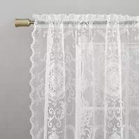 No 918 Nina Lace Rod Pocket Sheer Set of 2 Curtain Panel